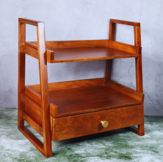 Wooden Versatile Kitchen Organizer Rack with Drawer - Image 6