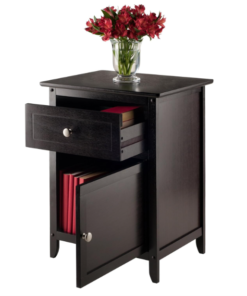 Wooden Bedside Table with Cabinet - Image 12