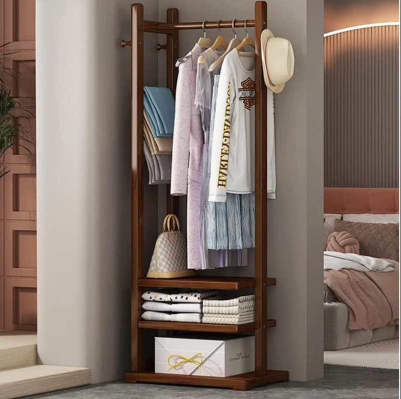 Single Clothes Stand with 2 Shelves and Hooks – Ideal for Bedrooms - Image 4