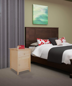 Wooden Bedside Table with Cabinet - Image 15