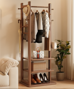 Single Clothes Stand with 2 Shelves and Hooks – Ideal for Bedrooms - Image 5