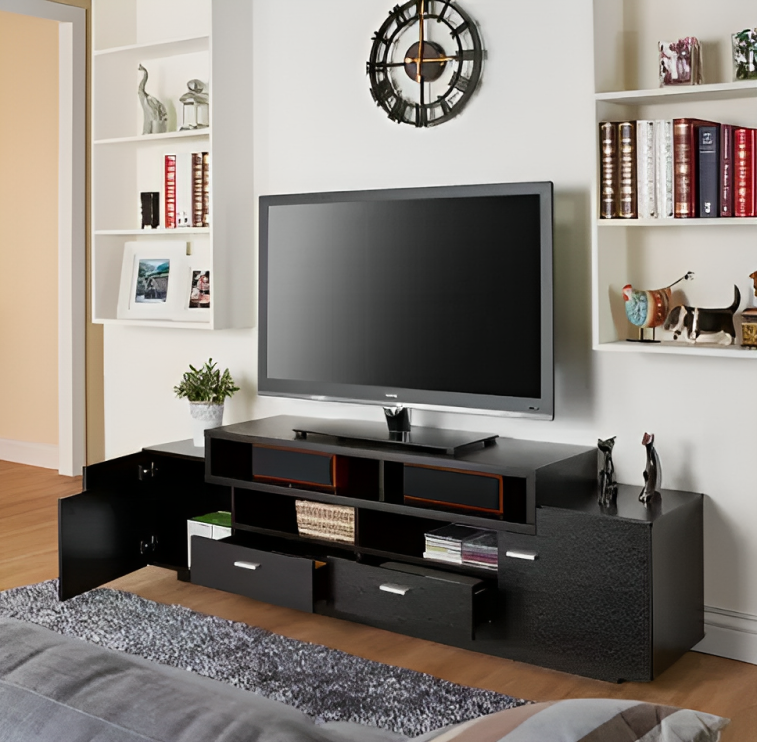 Alternative view of Elegant TV Stand with Cabinet | Wooden TV Stand