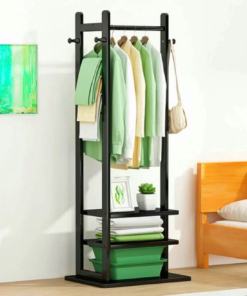 Single Clothes Stand with 2 Shelves and Hooks – Ideal for Bedrooms - Image 7