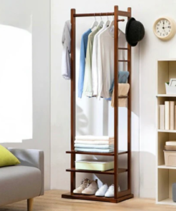 Single Clothes Stand with 2 Shelves and Hooks – Ideal for Bedrooms - Image 6