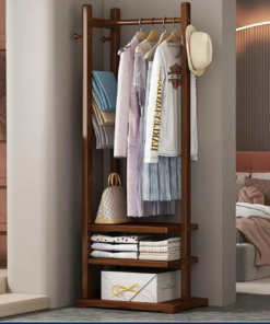 Single Clothes Stand with 2 Shelves and Hooks – Ideal for Bedrooms - Image 9
