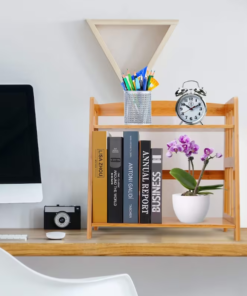 Alternative view of Wooden Desk Storage Organizer, Kitchen Spice Rack, Plant Stand Rack Bathroom Storage Tower, Display Shelf Multipurpose Bookshelf for Office