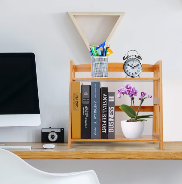 Wooden Desk Storage Organizer, Kitchen Spice Rack, Plant Stand Rack Bathroom Storage Tower, Display Shelf Multipurpose Bookshelf for Office - Image 2