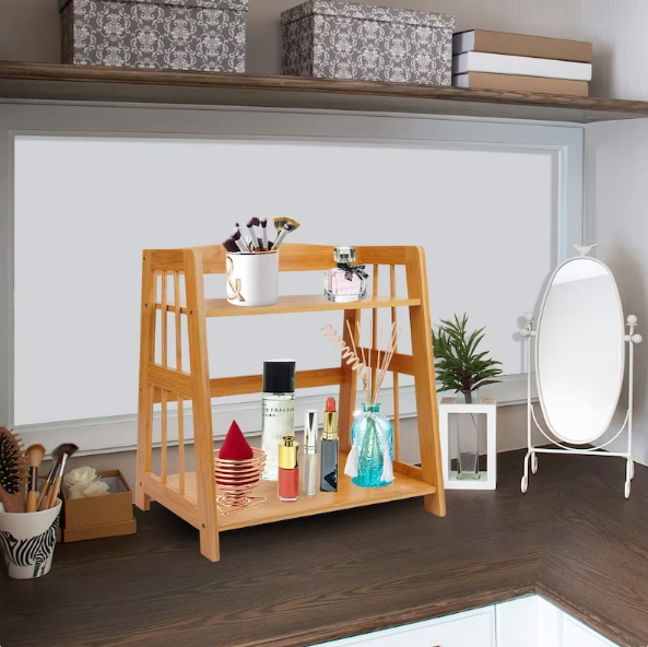 Wooden Desk Storage Organizer, Kitchen Spice Rack, Plant Stand Rack Bathroom Storage Tower, Display Shelf Multipurpose Bookshelf for Office - Image 4