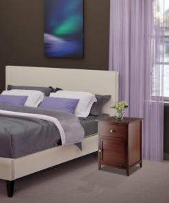 Wooden Bedside Table with Cabinet - Image 6