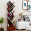 9-Tier Tree Shape Book Shelf | Wooden Tree Shape Bookshelf for Office & Home