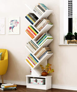 Wooden Tree Shape 9 Tier Bookshelf For Office & Home - Image 4