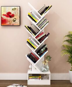 Wooden Tree Shape 9 Tier Bookshelf For Office & Home