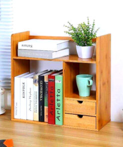 Exclusive Table Bookshelf For Office and Home | Wooden Desk Organizer | Document File Holder with 2 Drawers 2-Way Reversed Use