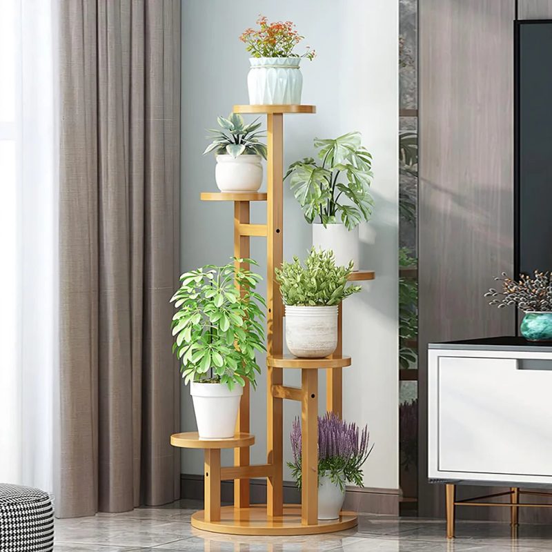 5 Tier Wooden Flower Plant Stand For Living Room, Office, Balcony - Image 3