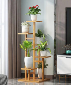 5 Tier Wooden Flower Plant Stand For Living Room, Office, Balcony - Image 4