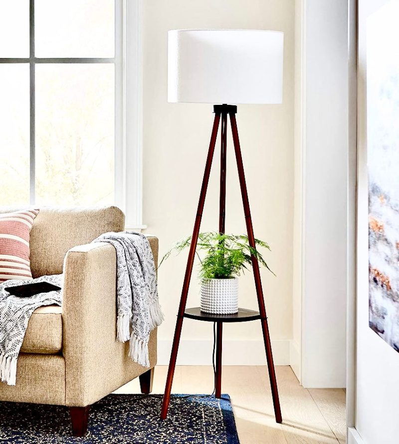 Alternative view of Wooden Trypod Floor Lamp for Bedroom , Living Room