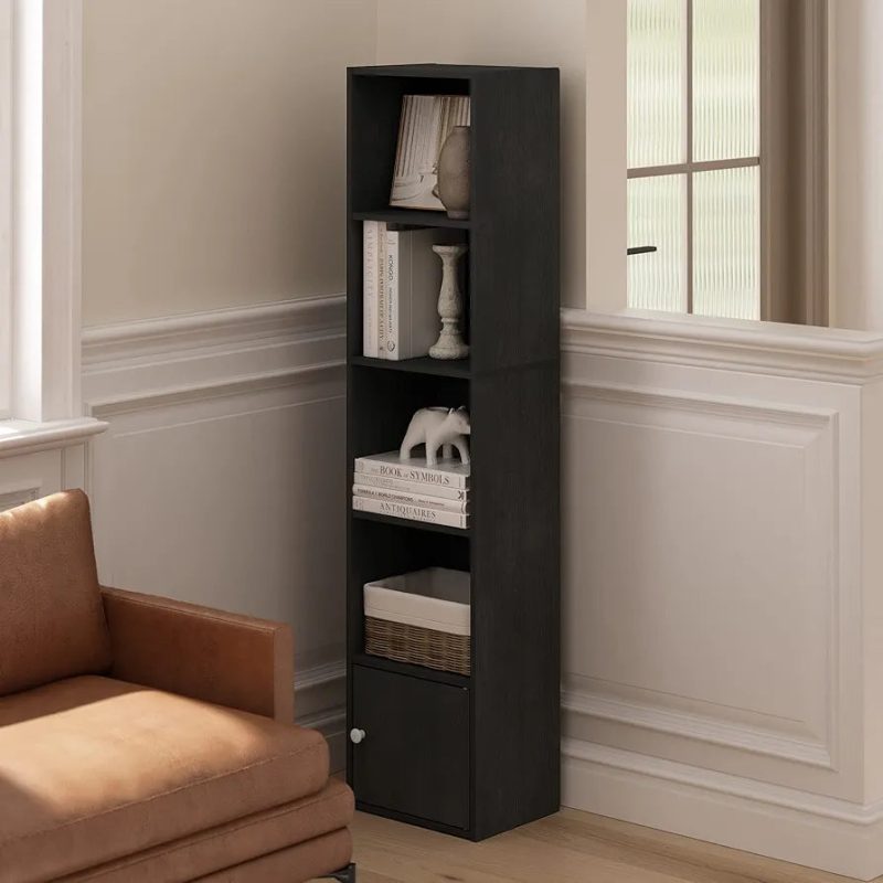 Storage Shelf Bookshelf Landing Simple Storage Narrow Slit Small Bookcase, Simple Locker Shelf for Living Room Bedroom - Image 3