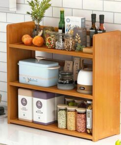 Alternative view of Stylish wooden kitchen shelf for your beautiful kitchen storage