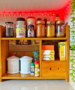Wooden Kitchen Rack for Spice Storage